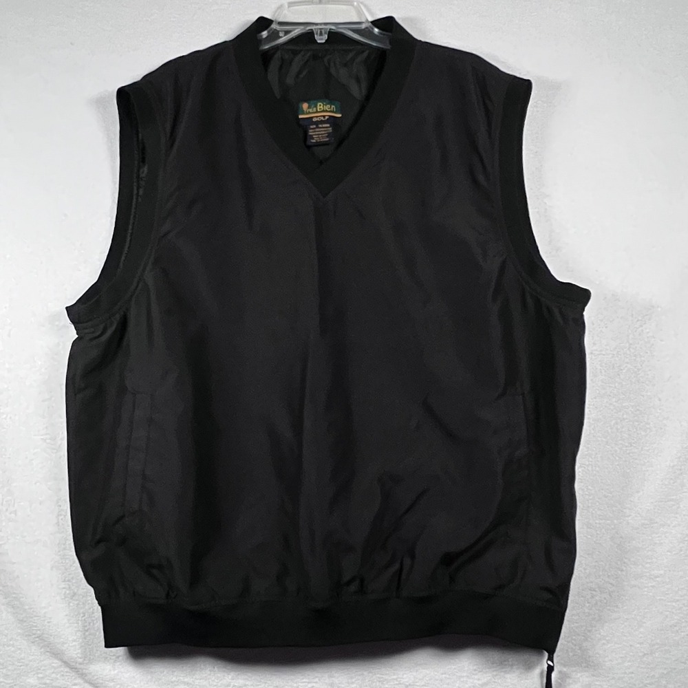 Tres Bien Golf Vest Mens XL Black‎ Sleeveless Golfing Lined